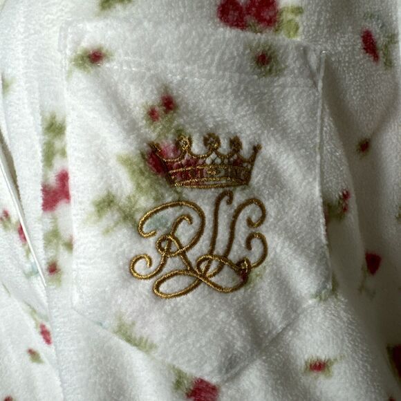 Lauren Ralph Lauren Floral Pajama Top Polar Flece Collared button up Size XL - Picture 8 of 14